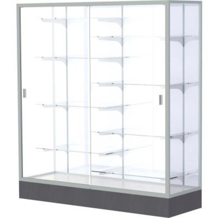WADDELL DISPLAY CASE OF GHENT Colossus Floor Case, White Back, Satin Frame, 60"L x 66"H x 20"D 2605-WB-SN